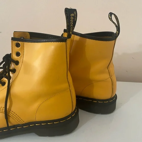 Dr. Martens Yellow Leather Boots - Picture 2 of 7